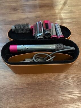 Dyson hair styler set in Pink and Gray with Carry Case